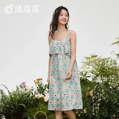 顶瓜瓜睡裙女防凸点2025新款吊带睡裙仿真丝夏天薄款休闲宽松睡衣图片
