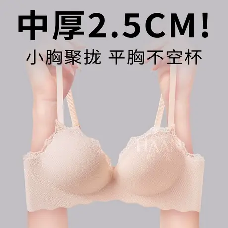 小胸聚拢显大蕾丝内衣女文胸2025新款爆款提拉平胸专属中厚2.5CM商品大图