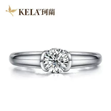 【天使之翼戒托】珂兰 白18K金戒托女钻戒空托求婚结婚钻托订制图片