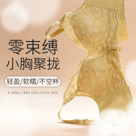 【直播间秒杀】伊丝艾拉小胸聚拢透气蕾丝文胸无钢圈性感舒适内衣商品大图