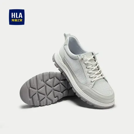HLA/海澜之家抽绳系带休闲鞋25新款橡胶发泡底户外凉感运动鞋男鞋图片