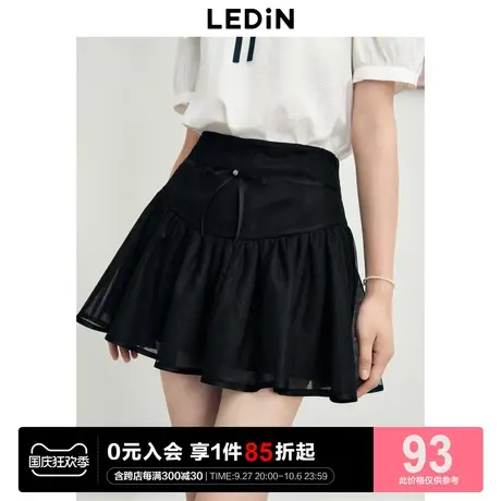 乐町少女感立体蓬松网纱半身裙女2023年夏季新款蝴蝶结短裙蓬蓬裙图片