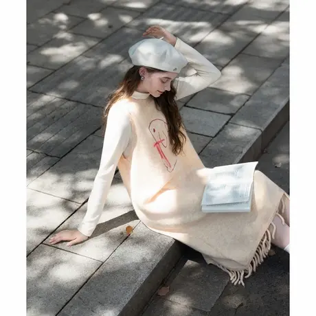 唐狮秋冬连衣裙减龄可爱兔子小清新温柔女士甜美背心连衣裙TMTA图片
