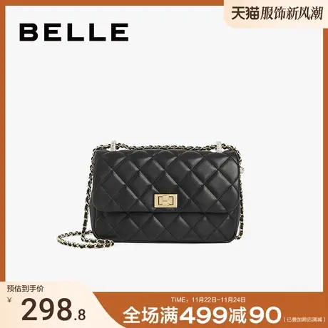百丽包包女新款时尚小香风通勤百搭链条包斜挎包单肩包X5931AX2图片