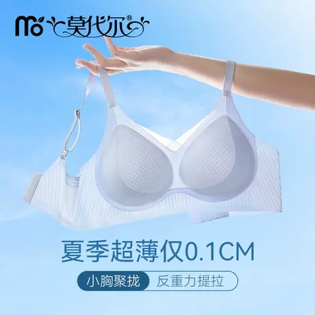 莫代尔无痕内衣女薄款夏季小胸聚拢无钢圈冰丝夏季凉感美背文胸罩图片
