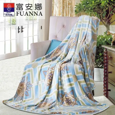 富安娜伊斯菲尔双人多功能法兰绒毯加厚珊瑚绒保暖学夏季午睡毯T商品大图