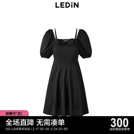 乐町甜美蝴蝶结连衣裙23年夏季女收腰显瘦C2FAD2408图片