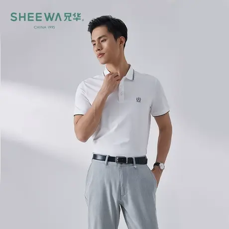 兄华男士polo衫短袖翻领夏季T恤男款半袖衣服男莫代尔有领体恤图片