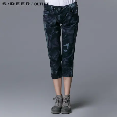 s.deer【上新】圣迪奥专柜正品女夏牛仔印花休闲七分裤4280703图片