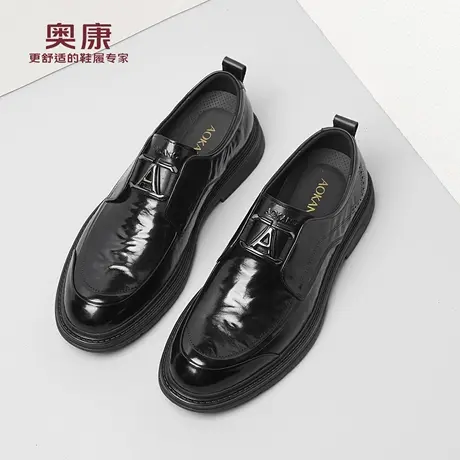 奥康 男鞋2025春秋新款正装商务休闲皮鞋舒适套脚真皮男皮鞋L图片