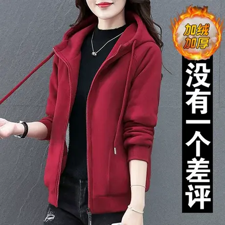 妈妈加绒卫衣女冬装2023新款女装秋冬中年休闲30外套上衣40岁洋气商品大图