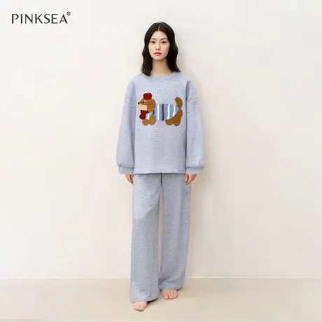 【暖烘烘】睡衣女款秋冬加厚暖绒保暖长袖可外穿腊肠狗家居服套装图片