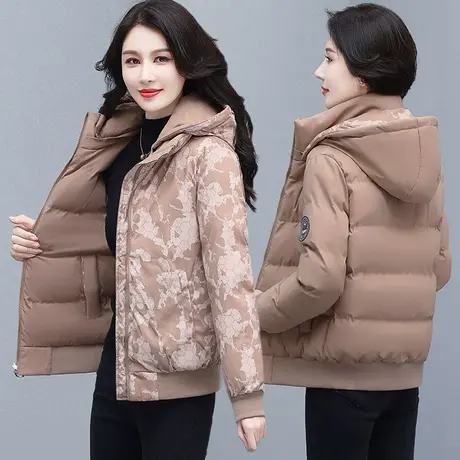 中年女士棉服女两面穿冬季2022年新款妈妈棉衣女装外套羽绒小棉袄图片