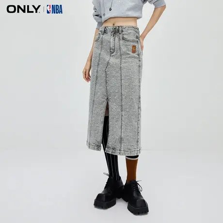 【ONLY奥莱】夏季NBA联名款高腰中长裙牛仔半身裙女图片