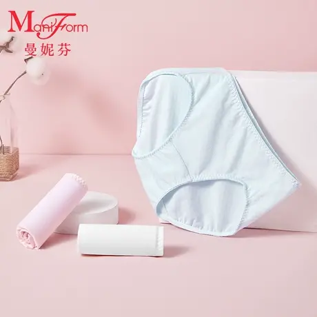 曼妮芬发育期少女中腰三角裤女童舒适纯棉全棉内裆底裤20710619图片