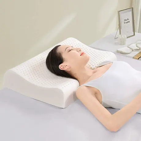 富安娜枕头护颈椎助睡眠乳胶天然成人乳胶枕颈椎枕儿童枕头芯枕芯图片