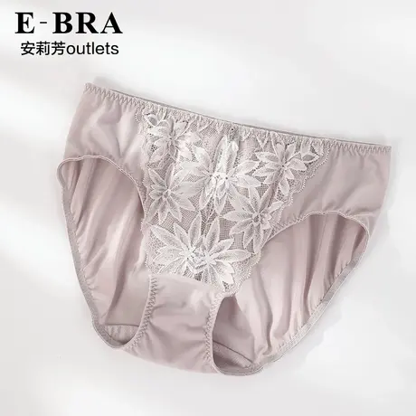 安莉芳官方奥莱蕾丝性感内裤EBRA细腻冰丝红色喜庆低腰三角裤女图片