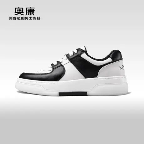 【运动皮鞋】奥康男鞋春秋季新款潮流休闲板鞋厚底拼色舒适运动图片