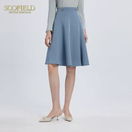 Scofield女装通勤高腰A字半身裙浪漫优雅波浪裙摆秋季新品短裙图片