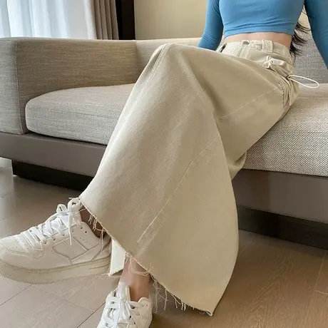 复古高腰半身牛仔裙女2024秋季新款宽松显瘦设计感抽后开叉包臀裙图片