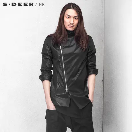 sdeerhe圣迪奥男简约立领斜襟个性时尚上衣H14172294图片