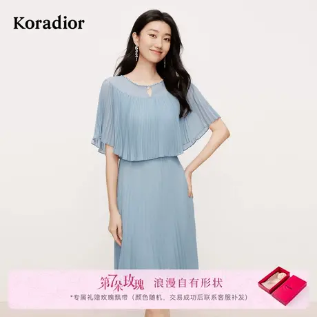【玫瑰裙】珂莱蒂尔2025年夏季新款气质设计感褶皱优雅连衣裙女图片