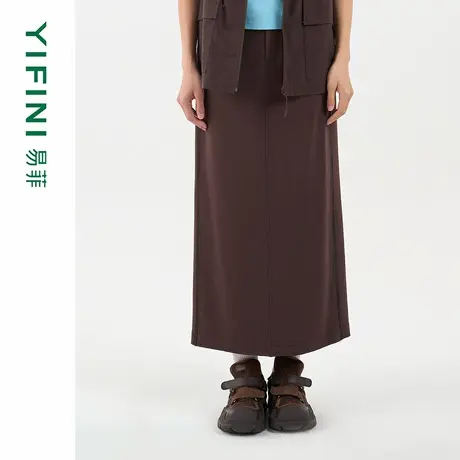 [专柜同款]Yifini/易菲气质通勤直筒裙中长款半身裙2025秋季新款图片