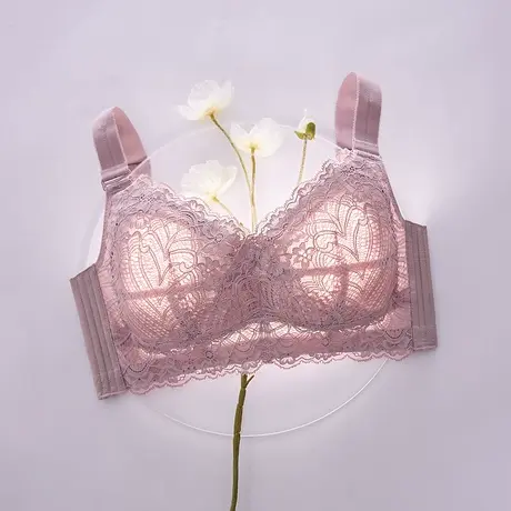 内衣女薄款大胸显小胸无钢圈聚拢防下垂上托文胸收副乳调整型胸罩图片