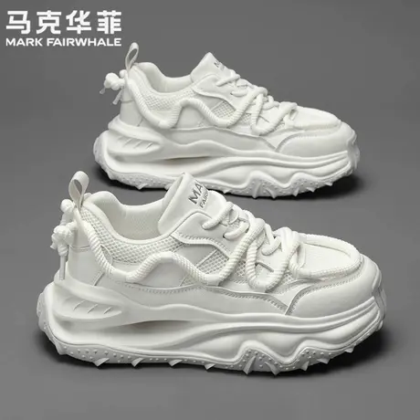 马克华菲正品老爹鞋男跑步透气工作开车轻便舒适不累脚休闲增高鞋图片