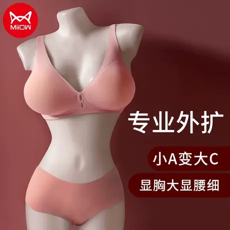 猫人外扩胸型内衣显大胸衣女聚拢性感无痕美背文胸夏季薄款无钢圈图片