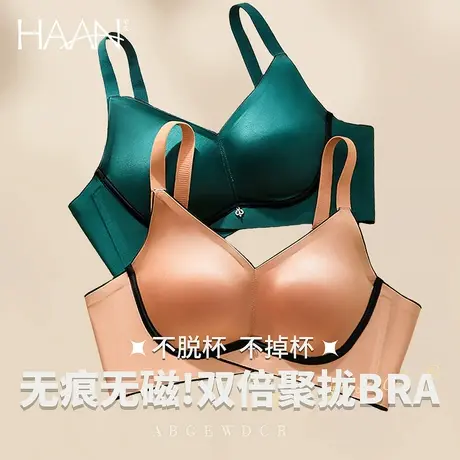 无痕内衣女小胸聚拢加厚显大黑色a杯无磁收副乳防下垂光面文胸罩图片