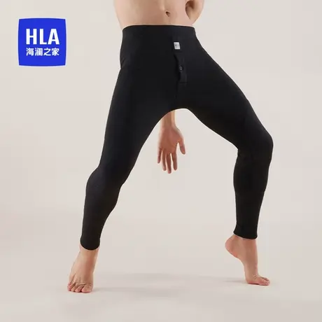 HLA/海澜之家男士青年驼绒护膝男裤冬季防寒舒适加厚加绒保暖裤图片