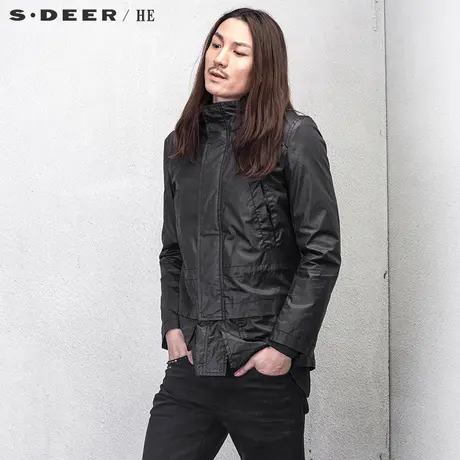 sdeerhe圣迪奥男装时尚立领复古休闲外套H14171780图片