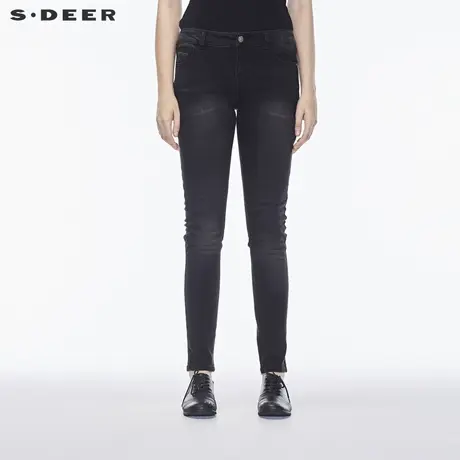 sdeer 圣迪奥 女装修身休闲牛仔长裤S15380802图片