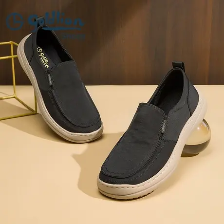 Goldlion/金利来夏季新款套脚透气轻便老北京布鞋男一脚蹬休闲鞋图片