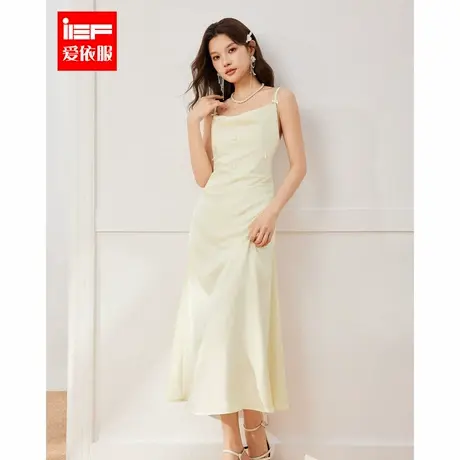 IEF/爱依服2025夏季新款温柔气质显瘦日常舒适优雅纯色吊带长裙图片