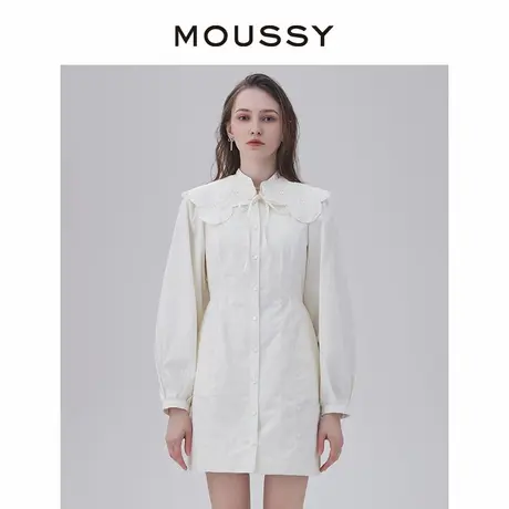 MOUSSY 复古田园风可拆卸领泡泡袖纯色长袖连衣裙女010GSW30-2380图片