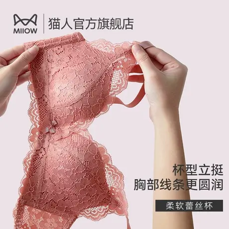 猫人小胸聚拢显大内衣女无钢圈蕾丝性感文胸收副乳防下垂上托胸罩商品大图