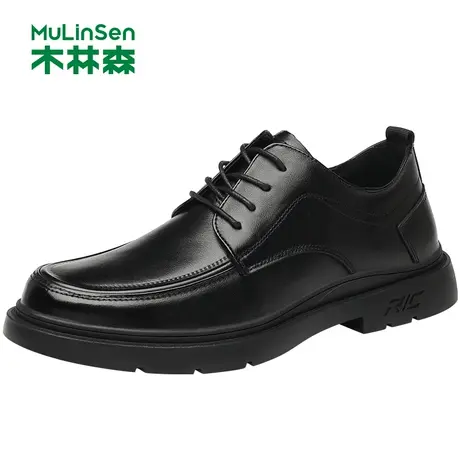 木林森男鞋真皮2023春季新款商务休闲皮鞋男头层牛皮中年爸爸鞋子图片