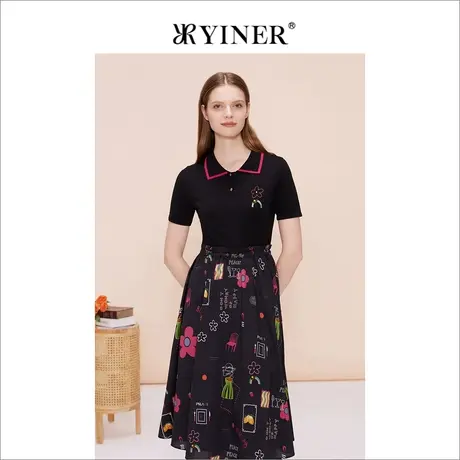 【环保系列】YINER音儿专选女装夏季透气珠纱连衣裙图片