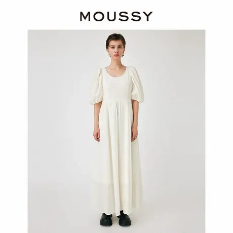 MOUSSY 法式复古度假风甜美泡泡袖收腰长裙连衣裙女010GAA30-5120图片