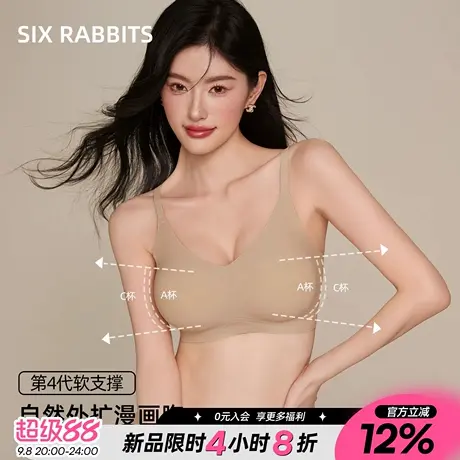 六只兔子无痕简约内衣女外扩蜜桃杯文胸聚拢显大收副乳文胸漫画胸商品大图