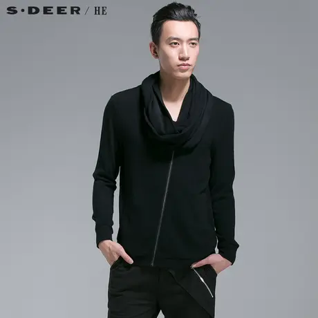 sdeerhe圣迪奥男装2017秋装时尚设计感堆领男士上衣外套H14172209图片