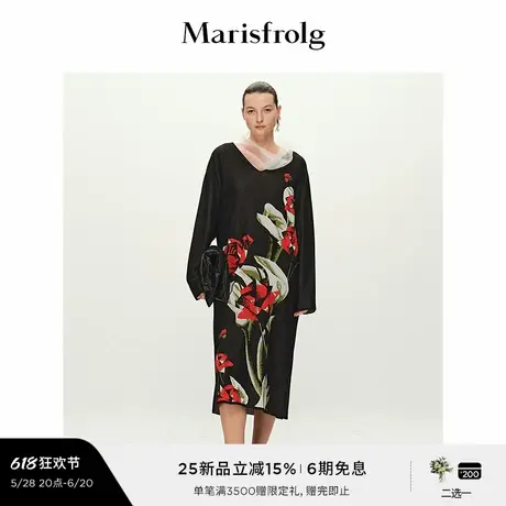 【艺术家灵感】Marisfrolg玛丝菲尔2025春新款艺术感提花连衣裙图片