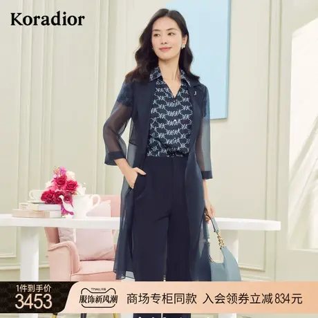 珂莱蒂尔商场同款2023年夏季新款网纱透视连衣裙女时尚气质风衣裙图片