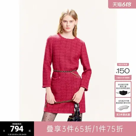 可可尼cocoon红色小香风连衣裙2025夏季新款礼服裙子新年战袍穿搭图片