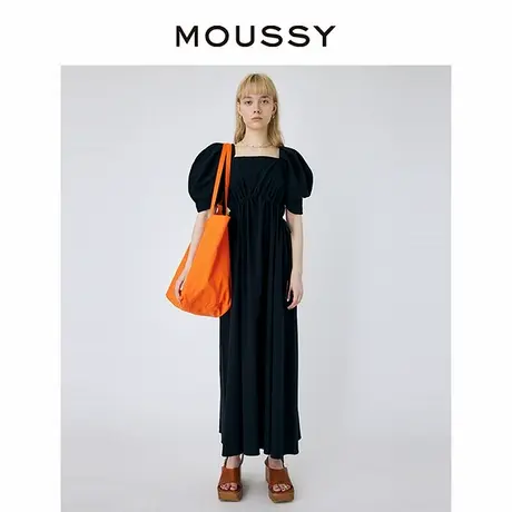 MOUSSY 优雅气质通勤羊腿袖镂空露腰纯棉大摆连衣裙010GS730-2220图片