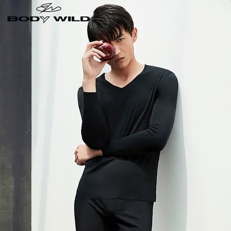 BODYWILD宝迪秋冬莫代尔暖衣V领长袖保暖打底上衣ZBN72NR1商品大图