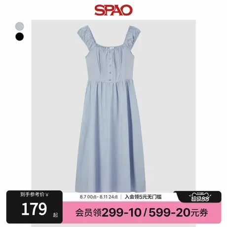 【100%莱赛尔】SPAO韩国同款2024年夏季女士气质时尚无袖连衣裙图片