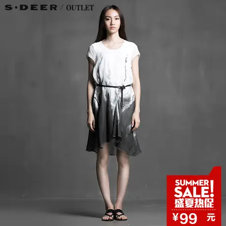 s.deer【上新】圣迪奥专柜正品抽象绘意印染连衣裙S14281243图片
